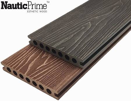 Террасная доска NauticPrime Esthetic Wood / Retro Wood шовная с тиснением, коричневая Террасная доска NauticPrime Esthetic Wood / Retro Wood шовная с тиснением, коричневая
