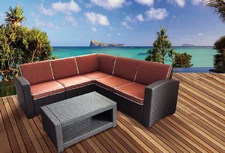 Комплект мебели RATTAN Premium Corner, венге Комплект мебели RATTAN Premium Corner, венге