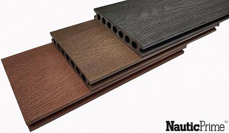 Террасная доска NauticPrime Resine шовная с резиновым верхним слоем, антрацит Террасная доска NauticPrime Resine шовная с резиновым верхним слоем, антрацит