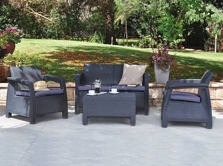 Комплект уличной мебели CORFU Box Set, коричневый Комплект уличной мебели CORFU Box Set, коричневый