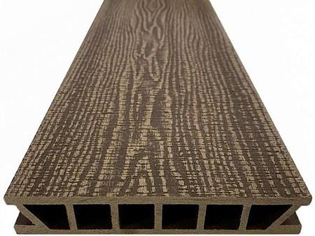 Террасная доска Deckron Woodlike шовная с тиснением, венге Террасная доска Deckron Woodlike шовная с тиснением, венге