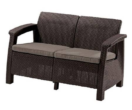 Диван двухместный CORFU Russia Love Seat, коричневый Диван двухместный CORFU Russia Love Seat, коричневый