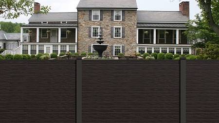 Забор сплошной (глухой) из шпунтованной доски ДПК Забор сплошной (глухой) из шпунтованной доски ДПК