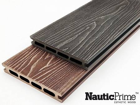 Террасная доска NauticPrime (Light) Esthetic Wood шовная с тиснением, венге Террасная доска NauticPrime (Light) Esthetic Wood шовная с тиснением, венге
