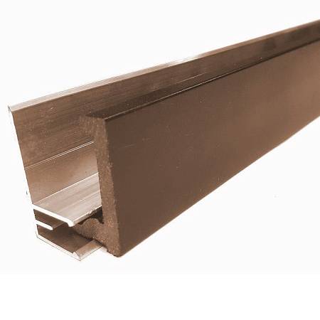 Стартовый (конечный) ДПК + алюминиевый профиль 40x24x3000мм, коричневый Стартовый (конечный) ДПК + алюминиевый профиль 40x24x3000мм, коричневый