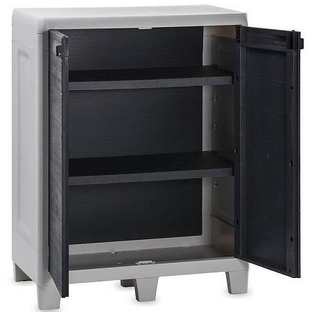 Тумба уличная WOODY'S XL (глубокий), 2-х дверная с 2 полками, антрацит Тумба уличная WOODY'S XL (глубокий), 2-х дверная с 2 полками, антрацит