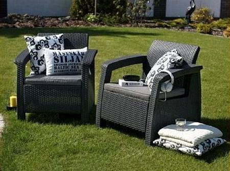 Комплект мебели CORFU Russia Duo (2 кресла), коричневый Комплект мебели CORFU Russia Duo (2 кресла), коричневый