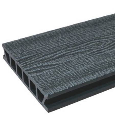 Террасная доска Deckron Woodlike шовная с тиснением, антрацит Террасная доска Deckron Woodlike шовная с тиснением, антрацит