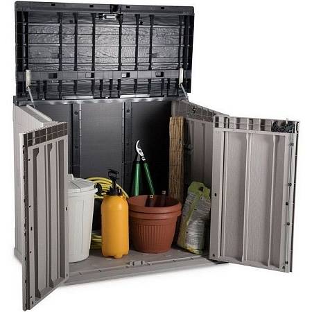 Ящик уличный TOOMAX Wood Style 842л, серо-коричневый Ящик уличный TOOMAX Wood Style 842л, серо-коричневый