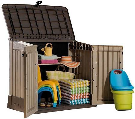 Ящик уличный WOODLAND 30 Store it out Midi 845л, бежево-коричневый Ящик уличный WOODLAND 30 Store it out Midi 845л, бежево-коричневый