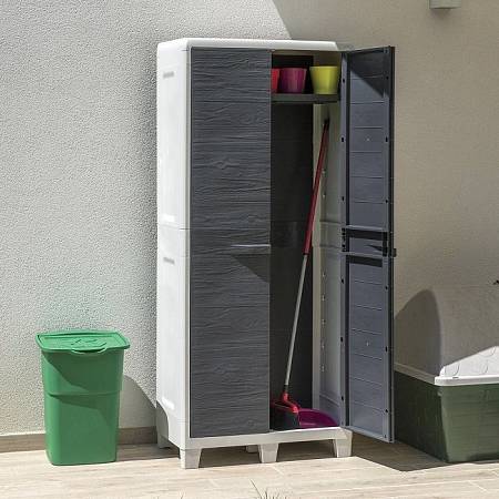 Уличный шкаф TOOMAX 2х дверный глубокий WOODY'S XL (3 полки), антрацит Уличный шкаф TOOMAX 2х дверный глубокий WOODY'S XL (3 полки), антрацит