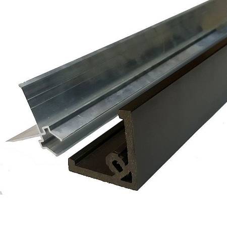 Уголок ДПК + алюминиевый профиль 50x50x3000мм, венге Уголок ДПК + алюминиевый профиль 50x50x3000мм, венге