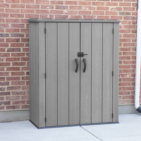 Ящик-шкаф уличный WOODLOOK фактура дерева 1500л, серый Ящик-шкаф уличный WOODLOOK фактура дерева 1500л, серый