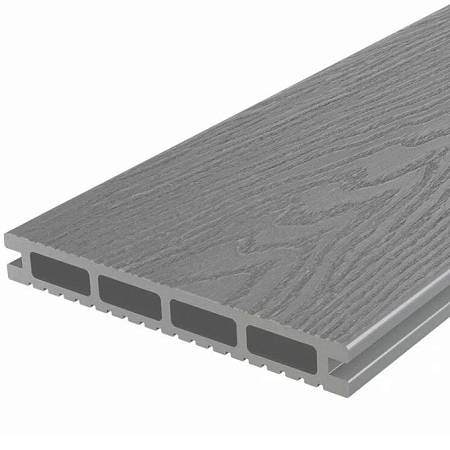 Террасная доска Holzhof универсальная шовная с тиснением, серая Террасная доска Holzhof универсальная шовная с тиснением, серая