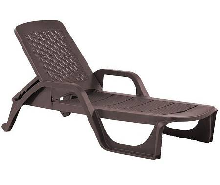 Шезлонг B:rattan NILO стопирующийся, коричневый Шезлонг B:rattan NILO стопирующийся, коричневый