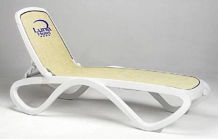 Шезлонг Nardi Omega без подлокотников, бело-синий Шезлонг Nardi Omega без подлокотников, бело-синий