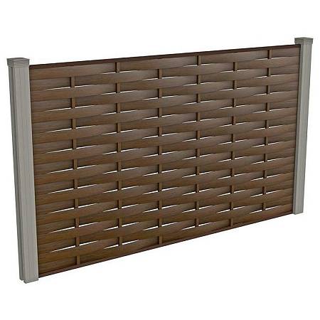 Забор "ПЛЕТЁНКА" из дранки ДПК и алюминиевых профилей HILST Забор "ПЛЕТЁНКА" из дранки ДПК и алюминиевых профилей HILST