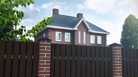 Забор вертикальный вентилируемый из штакетника ДПК Забор вертикальный вентилируемый из штакетника ДПК