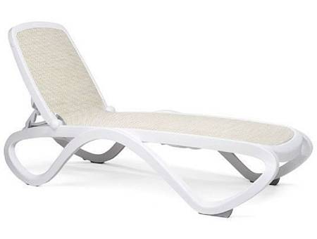 Шезлонг Nardi Omega без подлокотн., бело-бежевый Шезлонг Nardi Omega без подлокотн., бело-бежевый