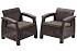 Комплект мебели CORFU Duo (2 кресла), коричневый—