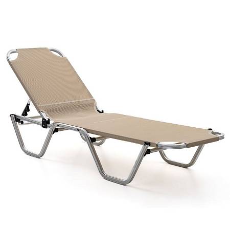 Шезлонг Dias алюминиевый, бежевый Шезлонг Dias алюминиевый, бежевый