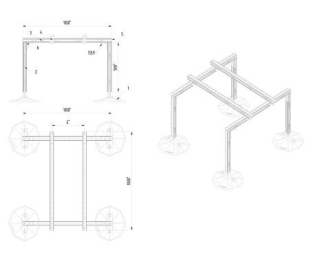 Рама кровельная одноместная для климатического оборудования 1000х1000мм (до 150кг) Рама кровельная одноместная для климатического оборудования 1000х1000мм (до 150кг)