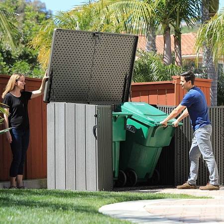 Ящик высокой прочности WOODLOOK фактура дерева 2100л, серый Ящик высокой прочности WOODLOOK фактура дерева 2100л, серый