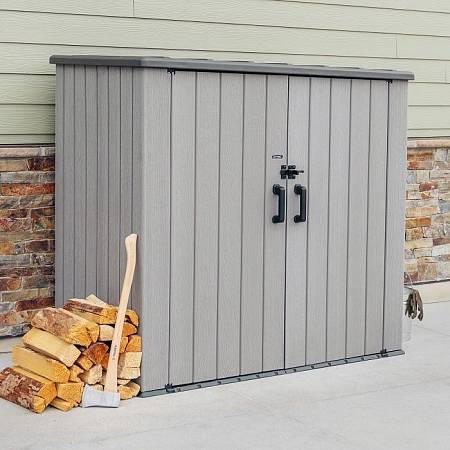 Ящик уличный высокий WOODLOOK фактура дерева 3100л, серый Ящик уличный высокий WOODLOOK фактура дерева 3100л, серый