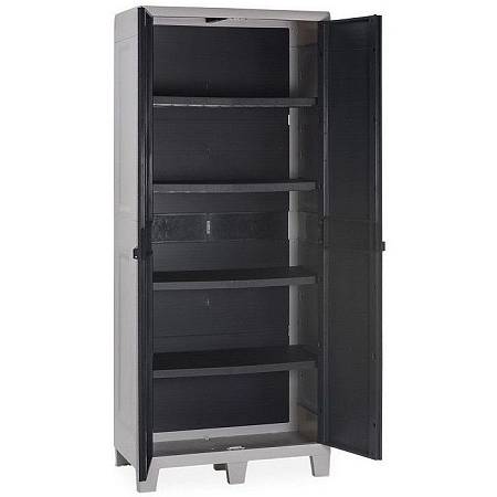 Уличный шкаф TOOMAX 2х дверный глубокий WOODY'S XL (4 полки), антрацит Уличный шкаф TOOMAX 2х дверный глубокий WOODY'S XL (4 полки), антрацит