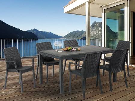 Стол B:rattan HOUSTON 1500x900мм, коричневый Стол B:rattan HOUSTON 1500x900мм, коричневый