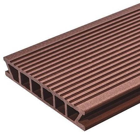 Террасная доска Deckron Classic шовная вельвет, коричневая Террасная доска Deckron Classic шовная вельвет, коричневая