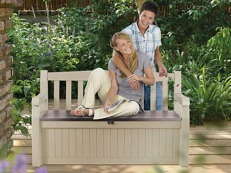 Сундук-лавочка EDEN 265л, бежево-коричневый Сундук-лавочка EDEN 265л, бежево-коричневый