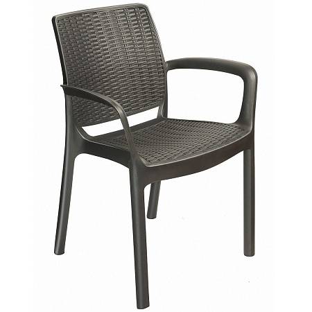 Стул с подлокотниками JERSEY, коричневый Стул с подлокотниками JERSEY, коричневый