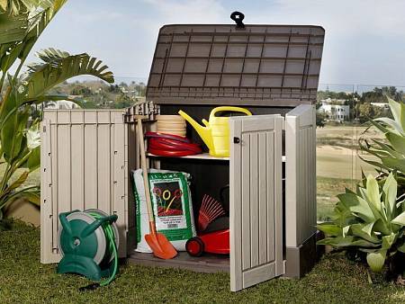 Ящик уличный WOODLAND 30 Store it out Midi 845л, бежево-коричневый Ящик уличный WOODLAND 30 Store it out Midi 845л, бежево-коричневый