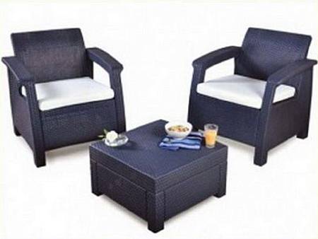 Комплект мебели CORFU Russia Weekend Set (Balcony), коричневый Комплект мебели CORFU Russia Weekend Set (Balcony), коричневый