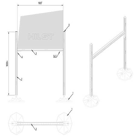 Рама для прямоугольных воздуховодов до 1000 мм, 1 ярус Рама для прямоугольных воздуховодов до 1000 мм, 1 ярус